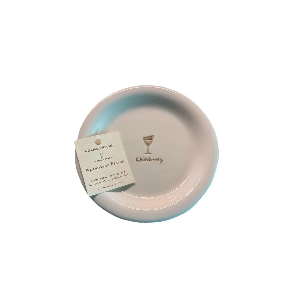 Williams Sonoma Wine Series‎ Appetizer Plates Set of 6 w/ Box Cheese Charcuterie